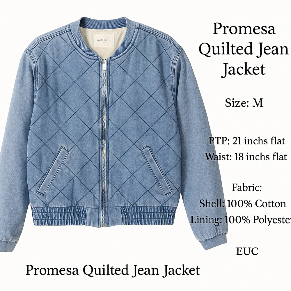 Promesa Quilted Jean Jacket – Size M - Picture 3 of 12